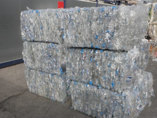 Baled Transparent PET Bottles